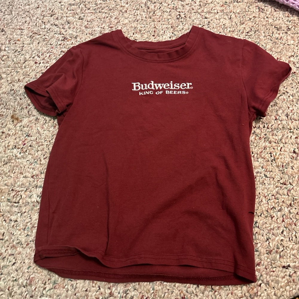 Budweiser Burgundy Crop Top